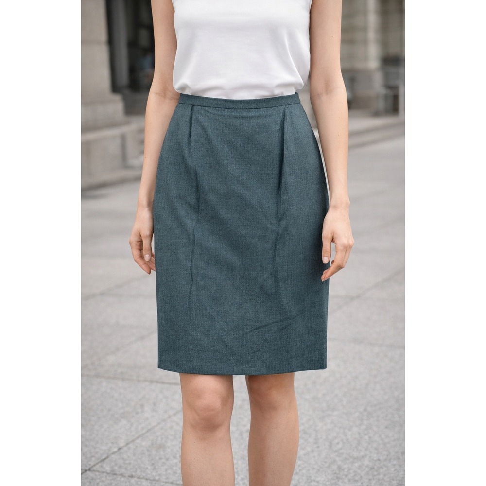 Dana Buchman Petite Skirt Womens Sz 12 Linen Blend Pencil Career Office Pleated